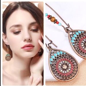 Bohemian Tear Drop Beaded Earrings
